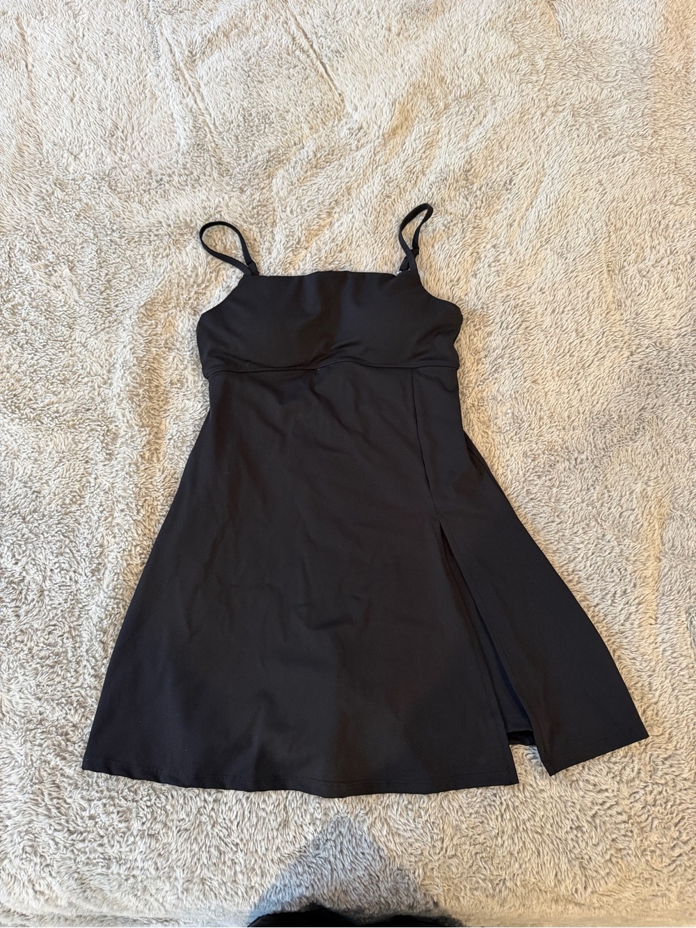 Sporty dress with built in shorts